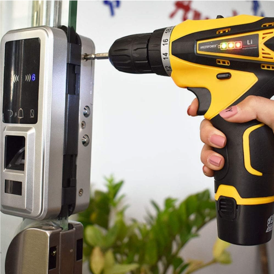Taladro Amarillo Inalámbrico con Batería Recargable